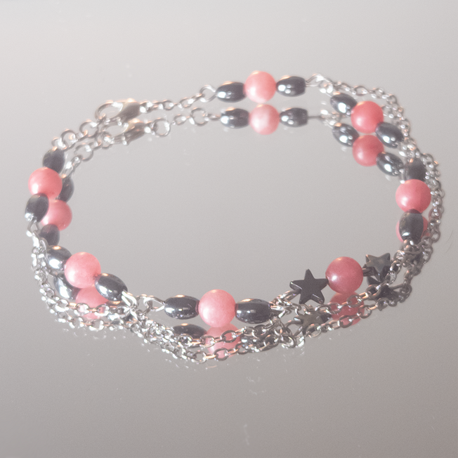 red and black bracelet