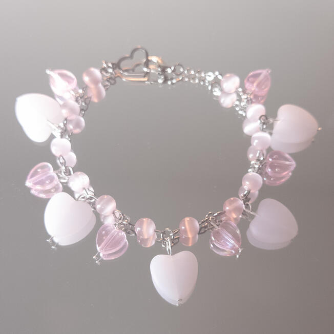 pink love heart bracelet