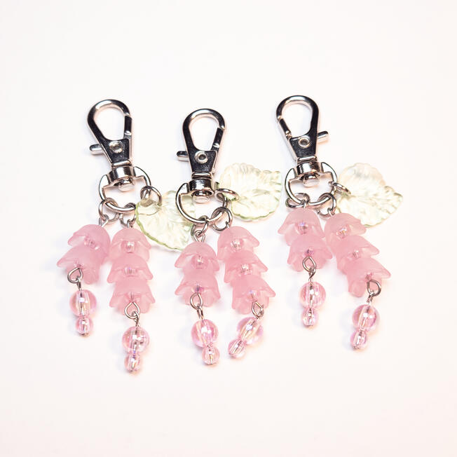 pink flower keychains