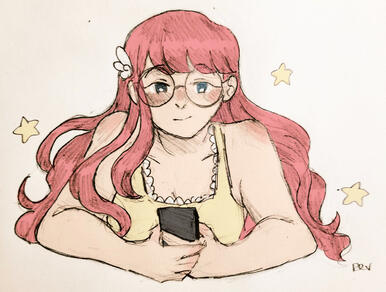 dreamie holding a phone